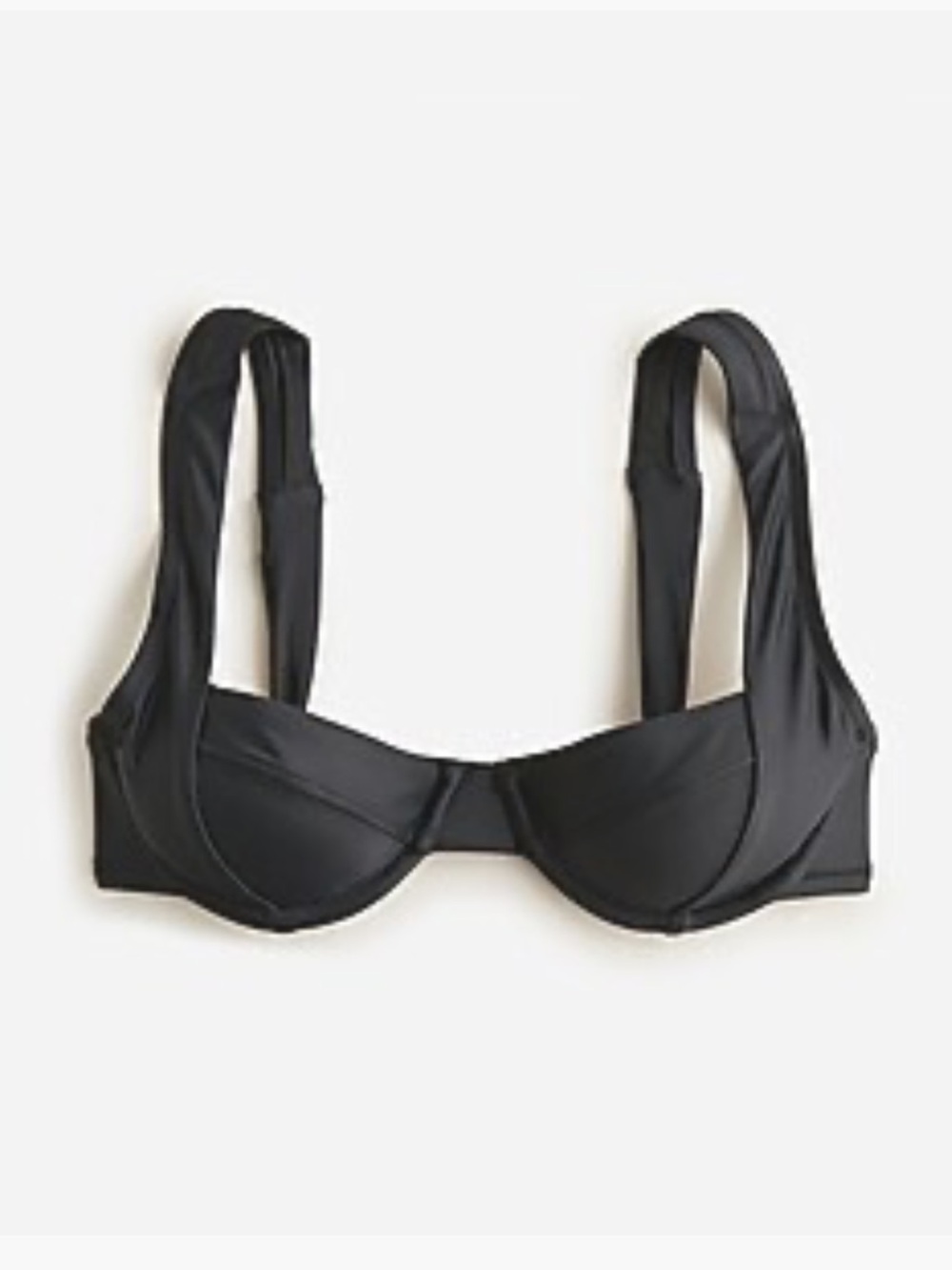 NWT! Black J.Crew DD cup underwire bikini top with crisscross strap